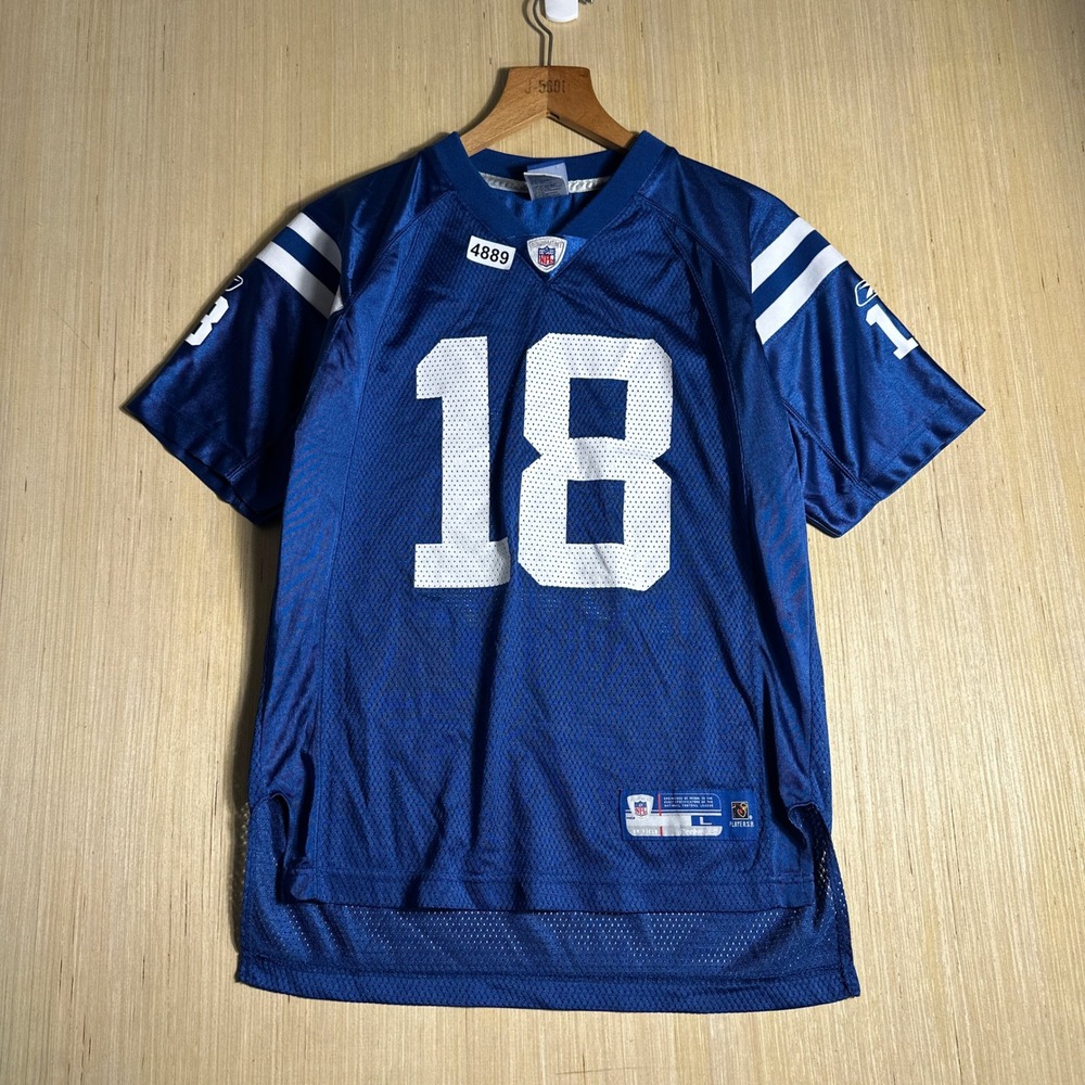 Vintage Indianapolis Colts Reebok Jersey Kids Large Blue 00s Peyton Manning 18